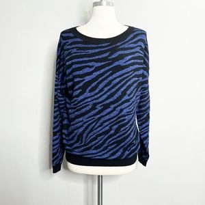 DIANE VON FURSTENBERG Zebra Print Long Sleeve Sweater